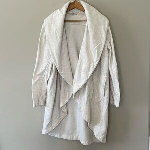 Cozy Cardigan, Large lapel, knee-length Beige Women’s XL